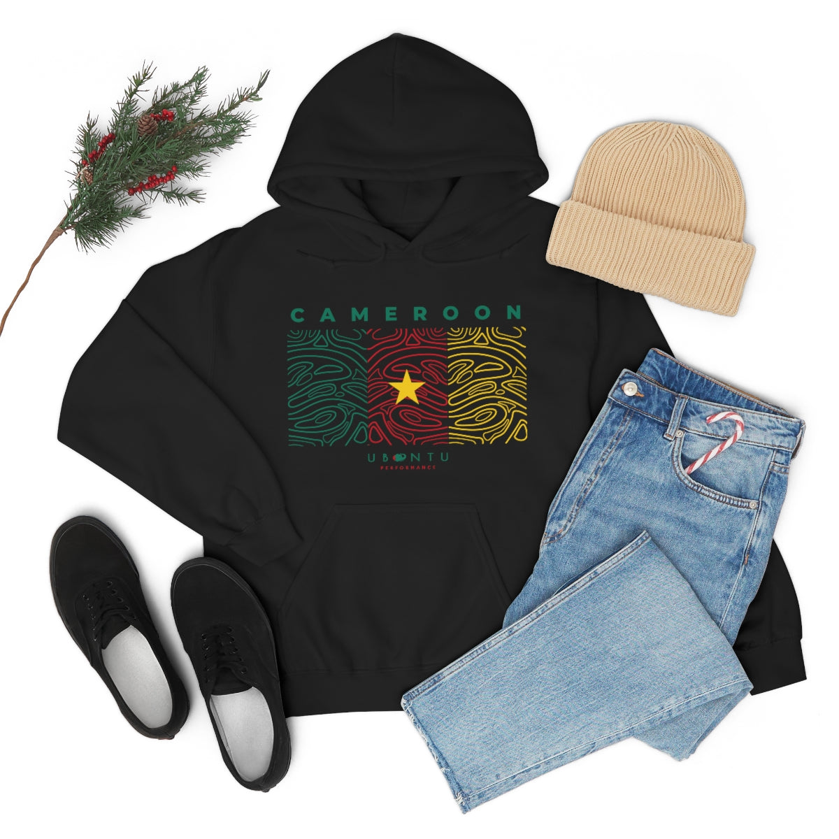 Cameroon flag colors unisex Hooded Sweatshirt soccer football fan gift hoodie