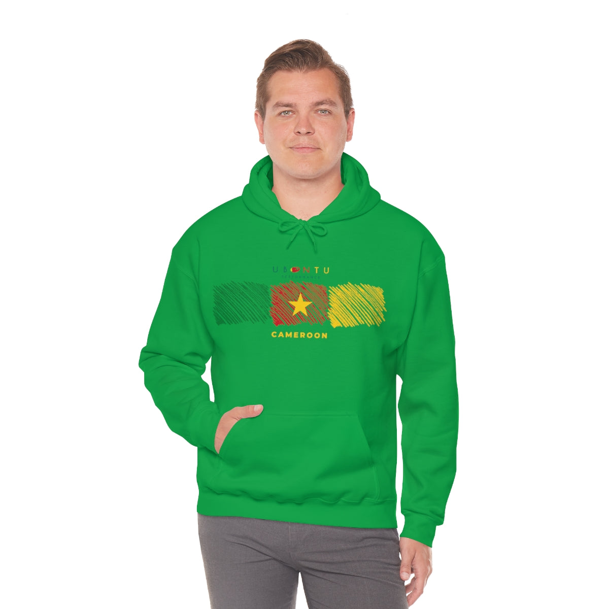 Cameroon flag colors Men's  Hooded Sweatshirt soccer football fan gift hoodie