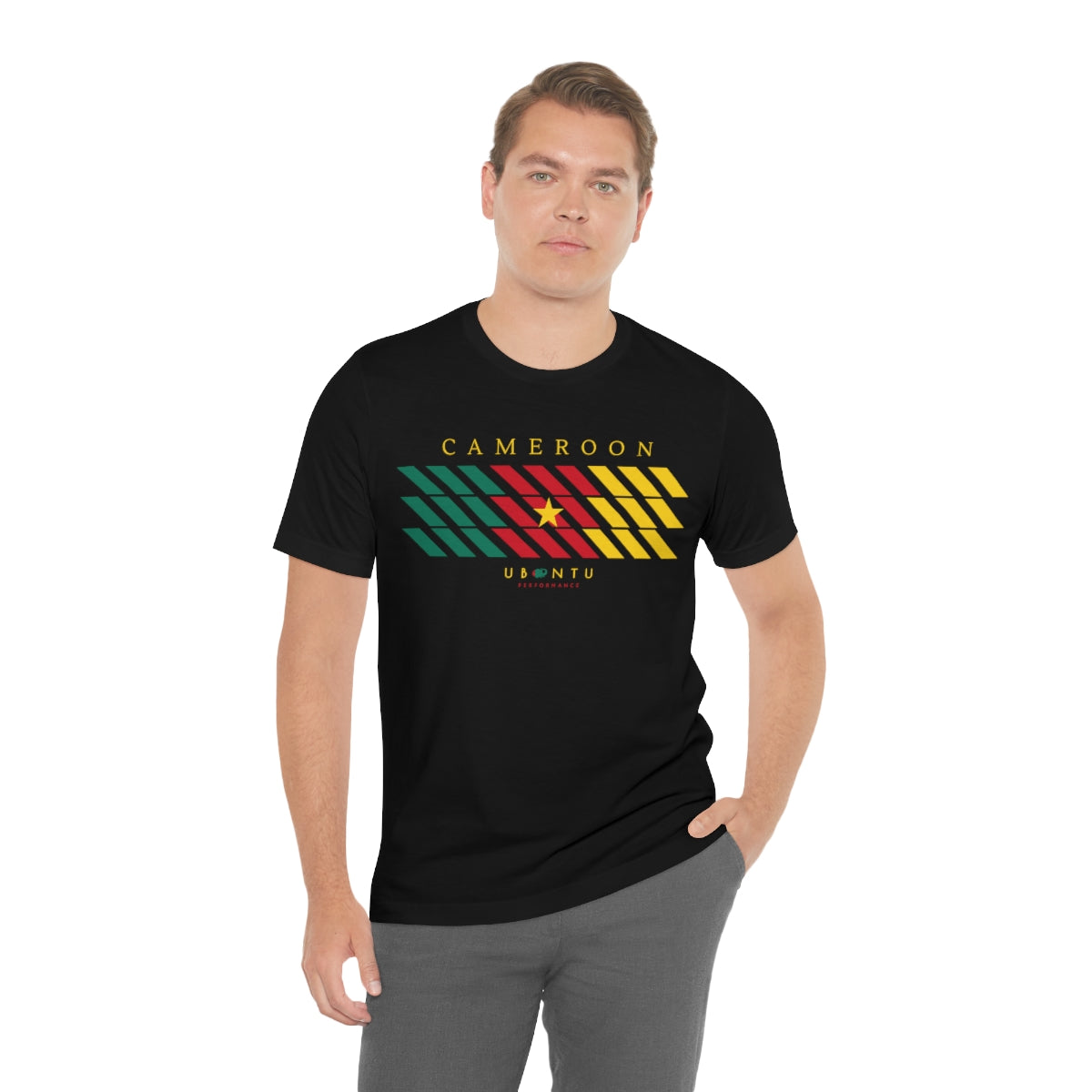 Cameroon flag colors men's  women's unisex tee soccer football fans gift world cup tee