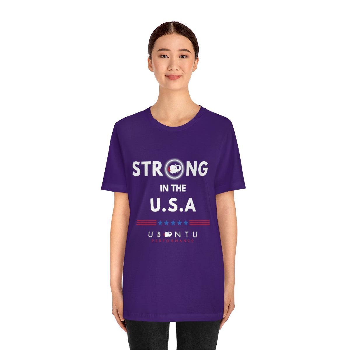 U S A flag colors  men's women's unisex tee Ubuntu Performance strong USA fans  gift t shirt