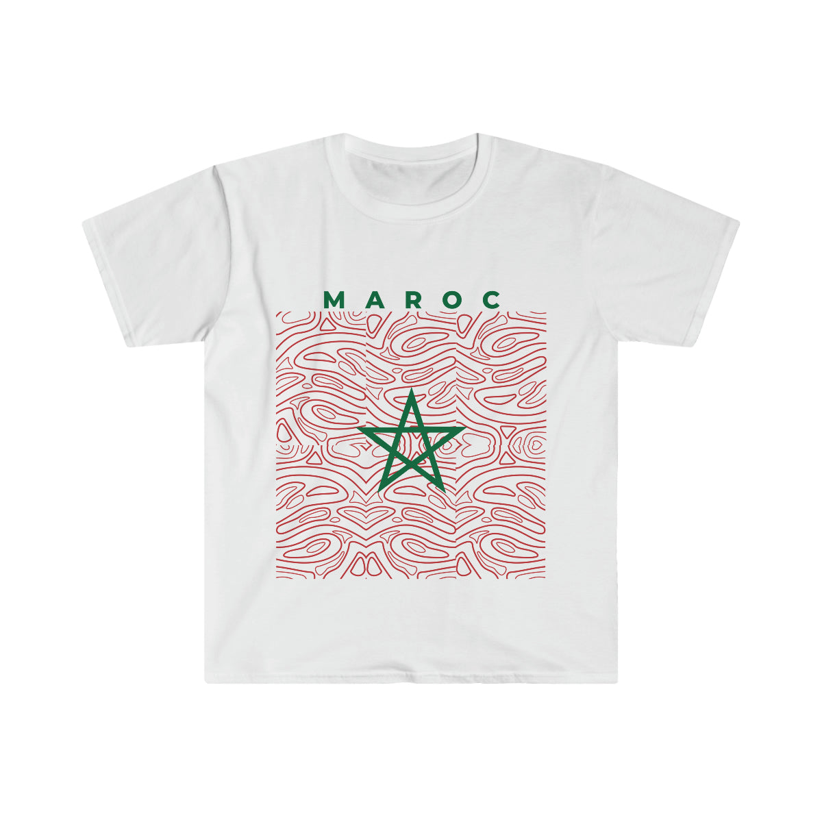 MOROCCO Flag colors , soccer fan , supporter gift Unisex Softstyle T-Shirt